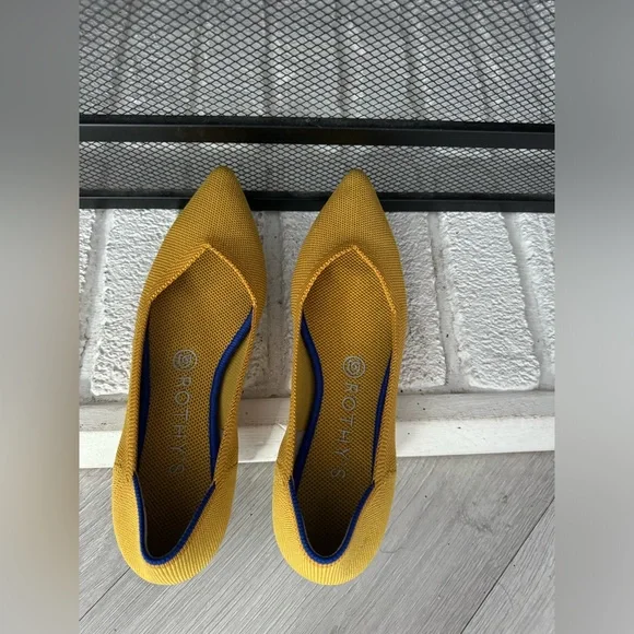 Rothy’s Women’s The Pointed Toe Flats Yellow Size 8 Shoes Ballet Flats - Picture 8 of 9